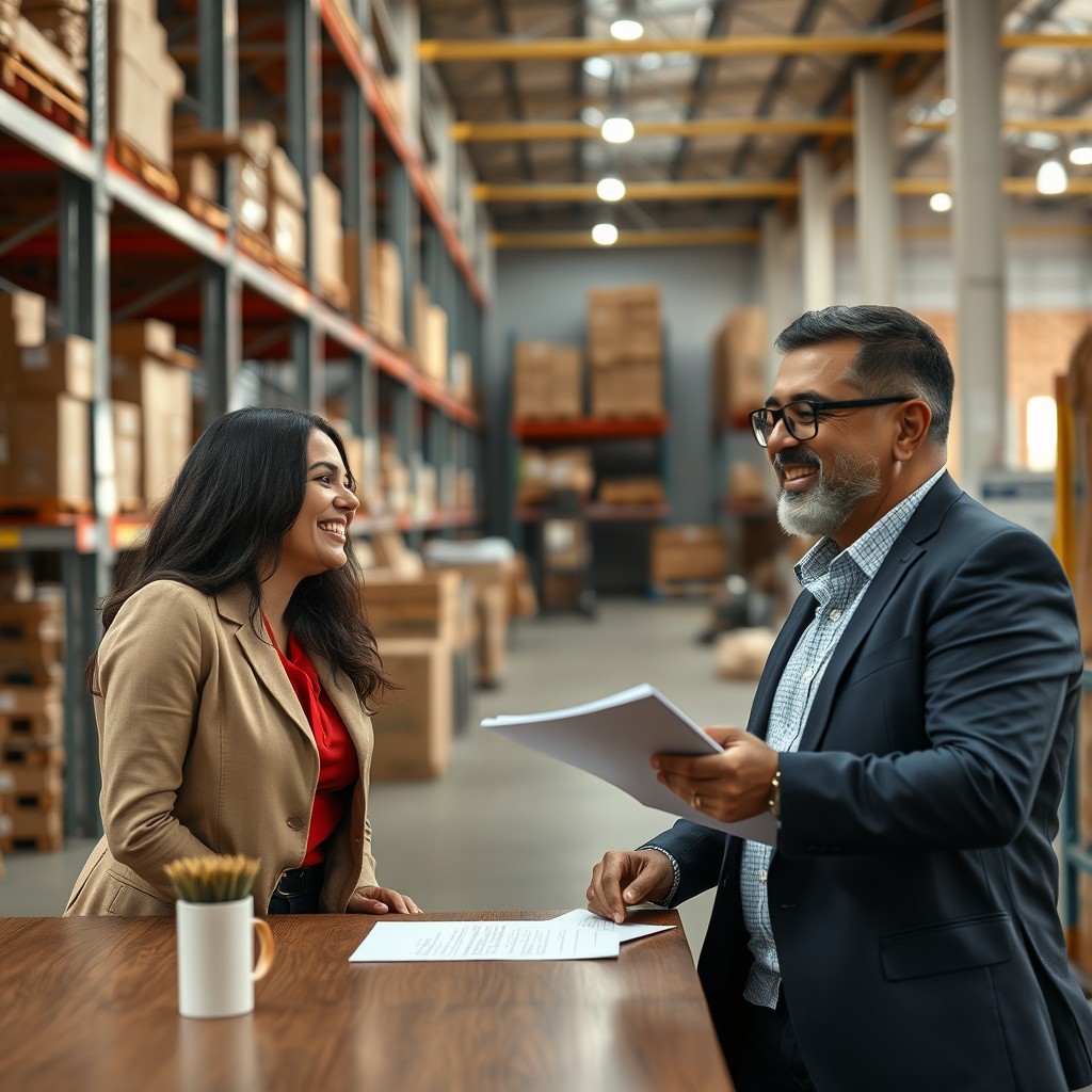 meeting in a warehouse